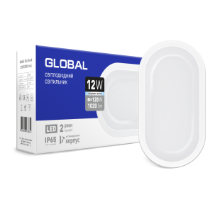 Антивандальный светильник GLOBAL 12W 5000K (IP65) для ЖКХ овал
