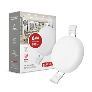 Светильник врезной MAXUS SP edge 6W, 4100К (круг)