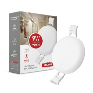 Светильник врезной MAXUS SP edge 9W, 4100К (круг)
