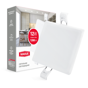 Светильник врезной MAXUS SP edge 12W, 4100К (квадрат)