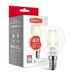 LED лампа MAXUS (filam), G45, 4W, яркий свет,E14 (1-LED-548-01)