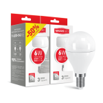 Набор LED ламп MAXUS G45 6W теплый свет E14 (2-LED-543)