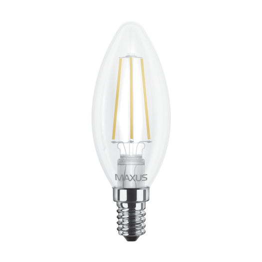 Лампа світлодіодна філаментна MAXUS C37 4W яскраве світло E14 (1-LED-538-01)