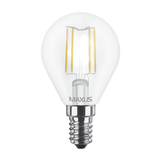 Лампа світлодіодна філаментна MAXUS G45 4W тепле світло E14 (1-LED-547-01)